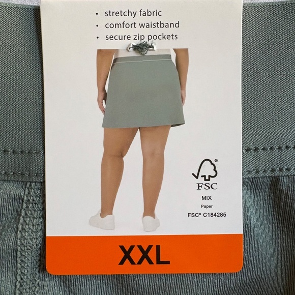 Soybu Resort Skort/Skirt with Shorts, Hand and Zippered Pockets, Green, XXL, NWT - Picture 4 of 15
